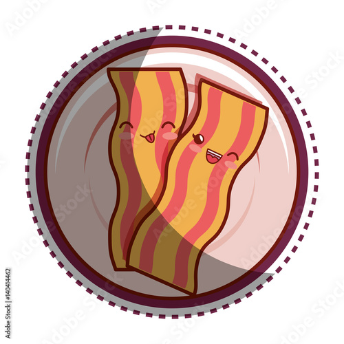 bacon food cartoon character vector illustration design