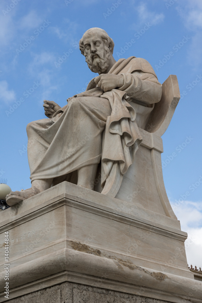 Plato  statue in front of Academy of Athens, Attica, Greece