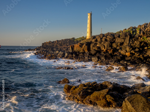 Ninini Point Lighthouse on Nawiliwili Bay in  Kaua'i' Hawai'i overlooking the ocean. photo