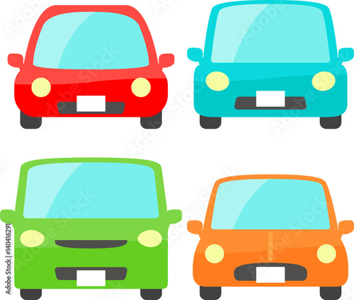 自動車のイラストセット　正面