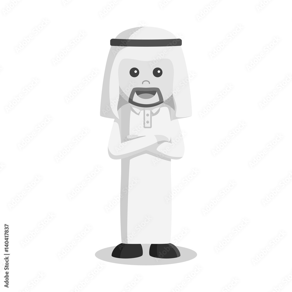 black and white arab businessman crossed arm pose
