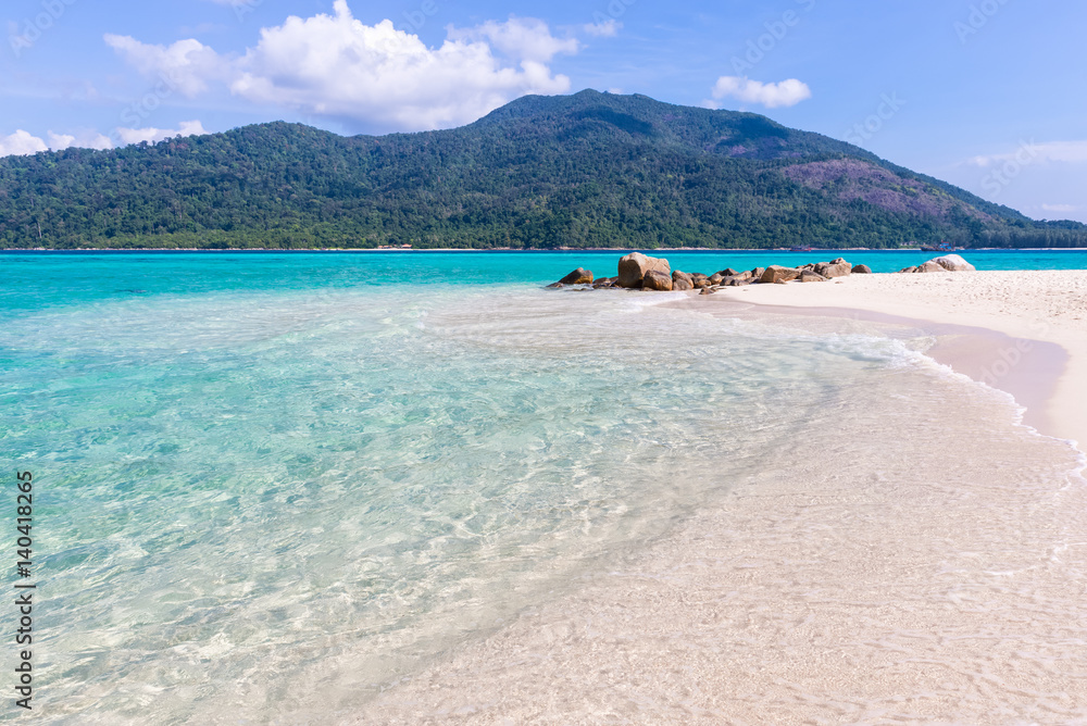 Blue water and the beach at lipe island south of Thailand