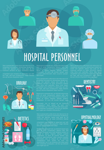 Dentistry, ophthalmology or urology vector poster