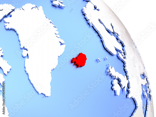 Fotografie Iceland on elegant globe