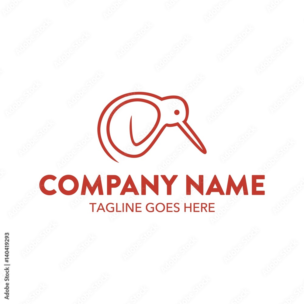 Kiwi Bird Unique Logo Template Kiwi Bird Unique Logo Template