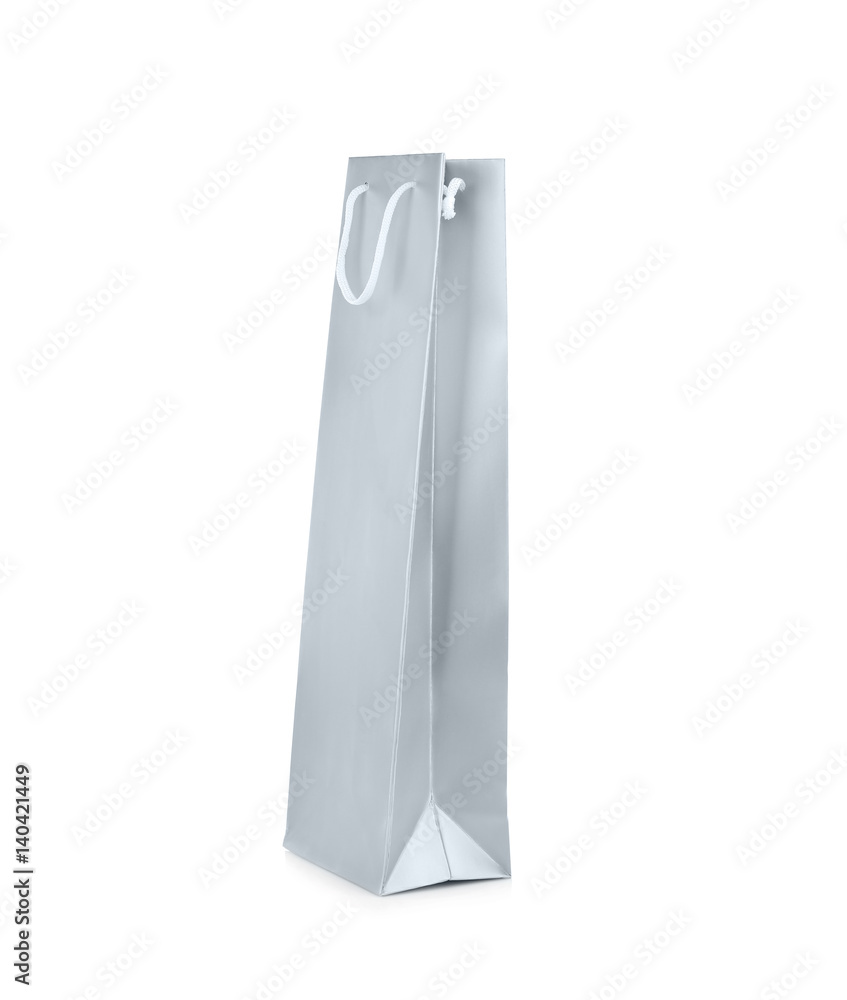 Gift paper bag on white background