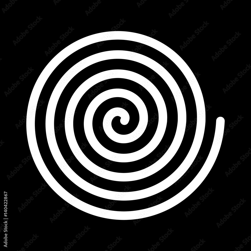 Spiral icon. Helix and scroll, gyre, curl, loop symbol. Flat design. Stock - Vector illustration