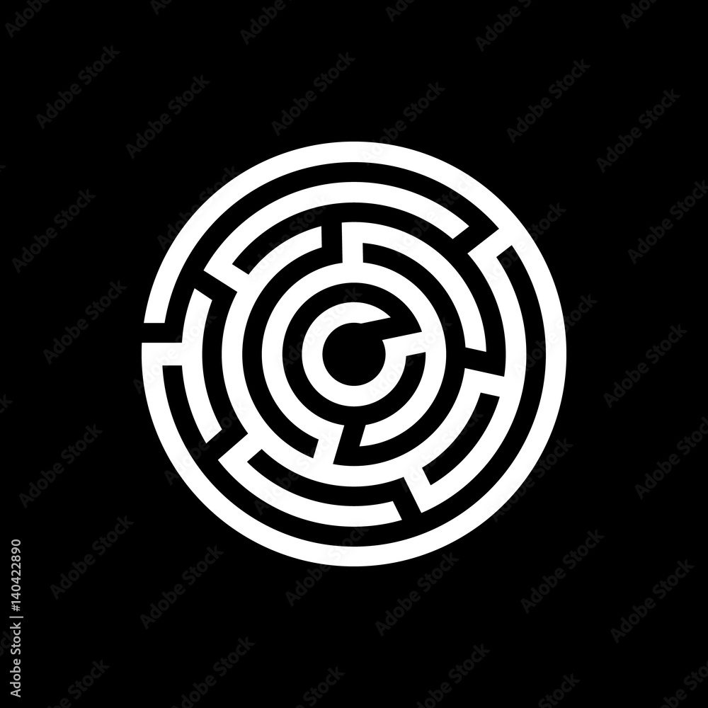 Labyrinth icon. Maze and intricacy, confuse symbol. Flat design. Stock - Vector illustration Labyrinth icon. Maze and intricacy, confuse symbol. Flat design. Stock - Vector illustration