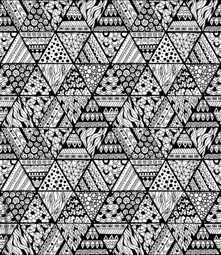 Abstract Seamless pattern with geometric elements, triangles