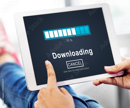 Downloading Transfering Network Information Technology Concept
