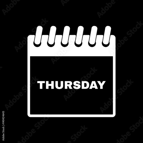 Thursday icon. Thu and calendar, data symbol. Flat design. Stock - Vector illustration