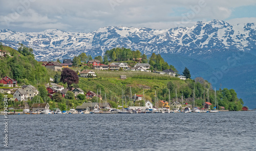 Norheimsund town at Hardanger fjord, Norway. photo