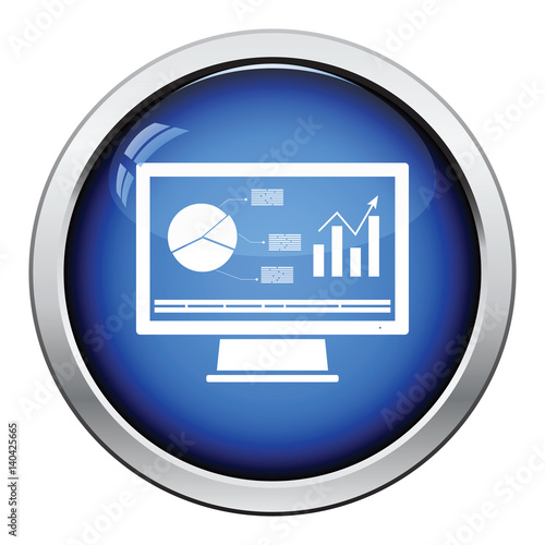 Monitor with analytics diagram icon