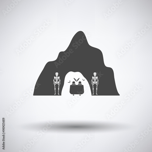 Scare cave in amusement park icon