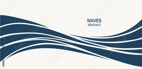 Water Wave Logo abstract design. Cosmetics Surf Sport Logotype c
