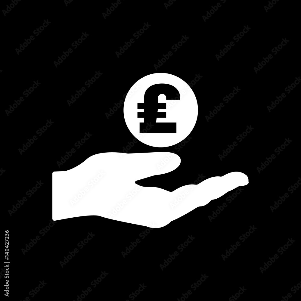 Pound sterling in hand icon. Wealth, money, investments, savings symbol. Flat design. Stock - Vector illustration Pound sterling in hand icon. Wealth, money, investments, savings symbol. Flat design. Stock - Vector illustration