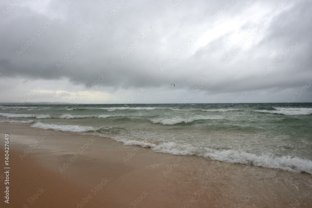 The sea at the coast of Vietnam in stormy weather