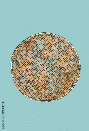 threshing basket hand draw illustration.