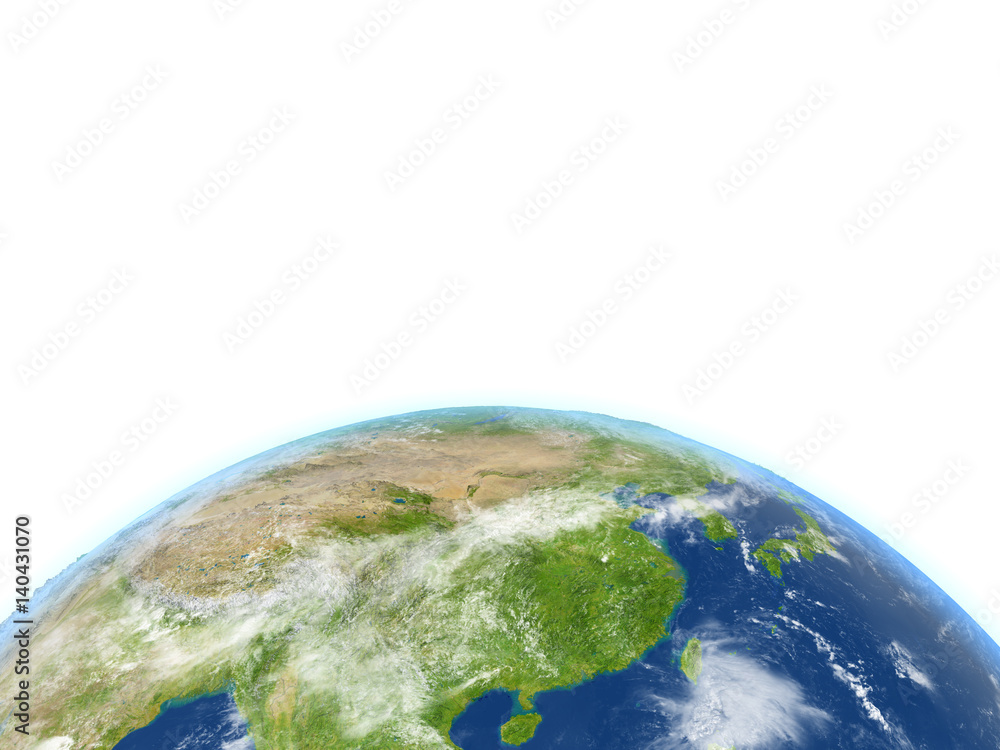 Fototapeta premium East Asia on planet Earth