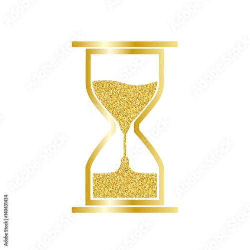 Gold hourglass isolated on a white background