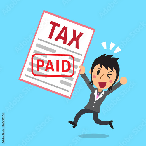 Cartoon businessman paid tax