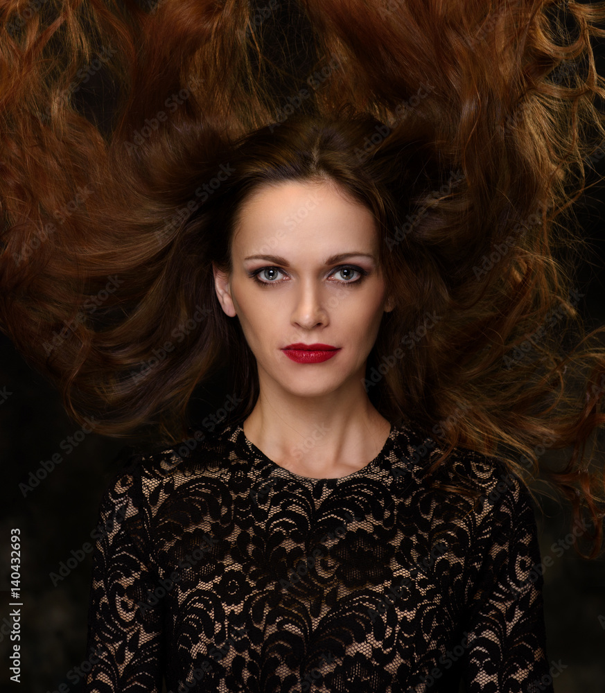 Fototapeta premium Beautiful girl with long hair