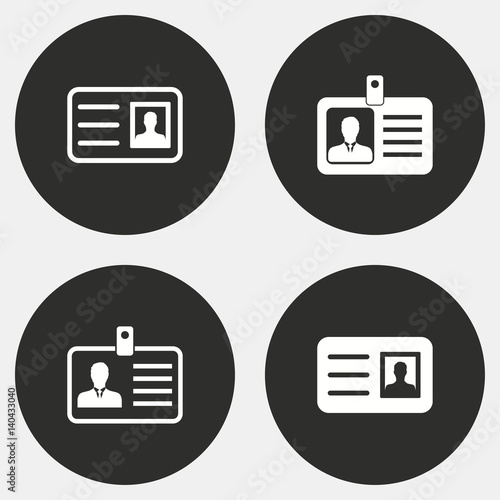Identification card icon set.