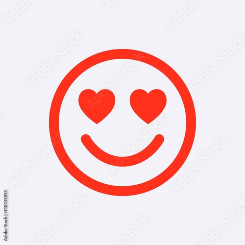 smile with hearts of love icon stock vector illustration flat design