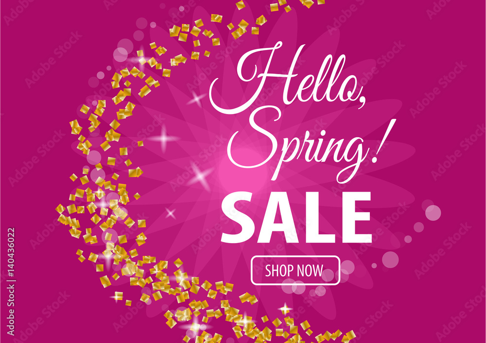 Hello spring sale banner