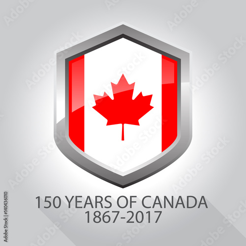 Shiny Canada flag silver sh...