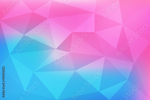 Blue and pink gradient abstract mosaic, geometric low poly style, vector illustration design