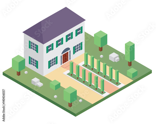 Modern Isometric House Illustration  Suitable for Diagrams  Infographics  Game  Map  Illustration  And Other Graphic Related Assets