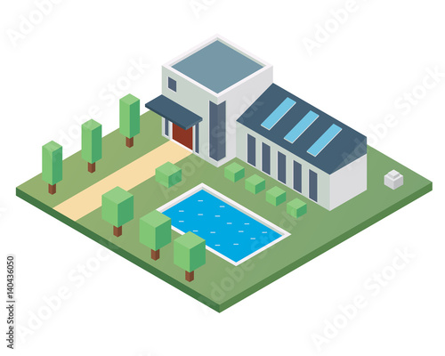 Modern Isometric House Illustration  Suitable for Diagrams  Infographics  Game  Map  Illustration  And Other Graphic Related Assets