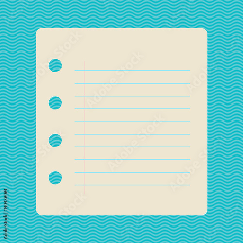 Small note paper sheet, vec...