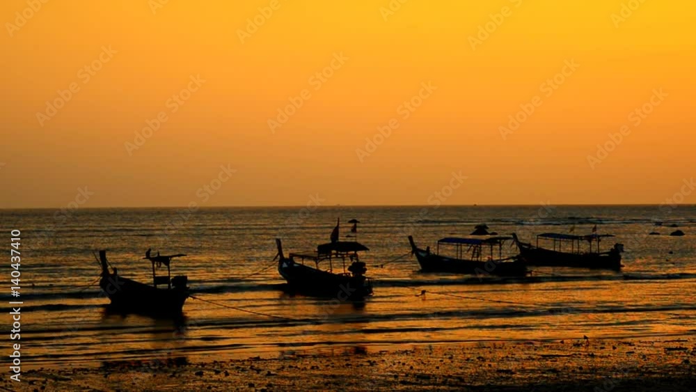 Beautiful sunset at the beach in evening Beautiful sunset at the beach in evening