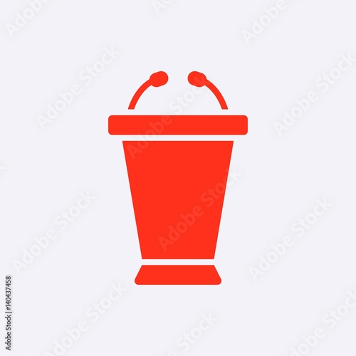 lectern with microphone icon stock vector illustration flat design