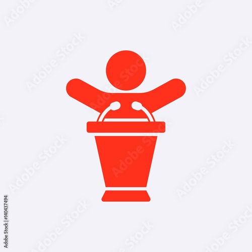 lectern with microphone icon stock vector illustration flat design