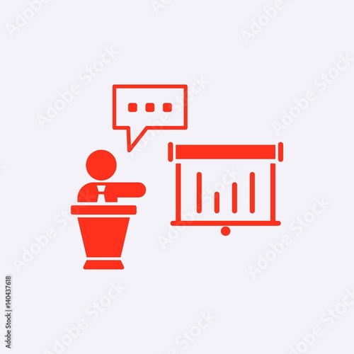 lectern with microphone icon stock vector illustration flat design
