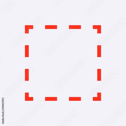 square dashed line icon stock vector illustration flat design