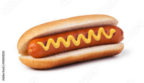Canvas Print Hot dog with mustard