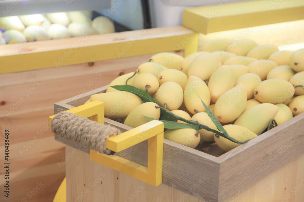 Mango cart at outdoor Summer sweet organic fruit for healthy Stock