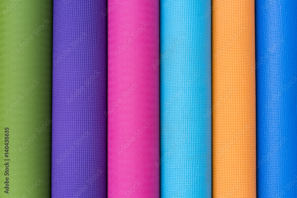colorful yoga mat texture and background, top view colorful yoga mat texture and background, top view