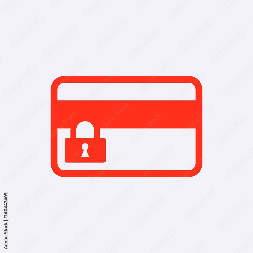 card credit lock icon stock vector illustration flat design card credit lock icon stock vector illustration flat design