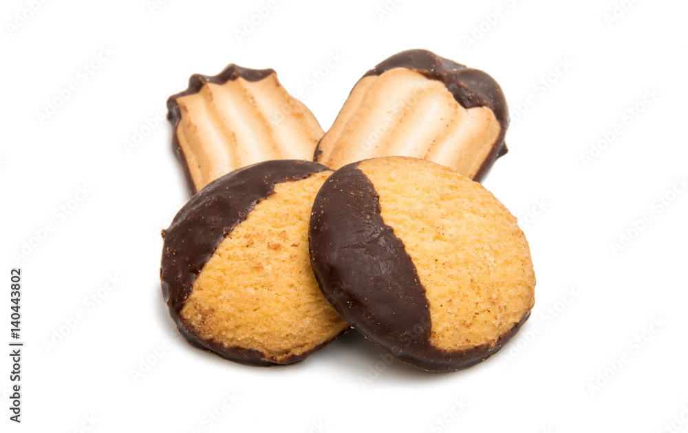 Cookies in chocolate isolated Cookies in chocolate isolated