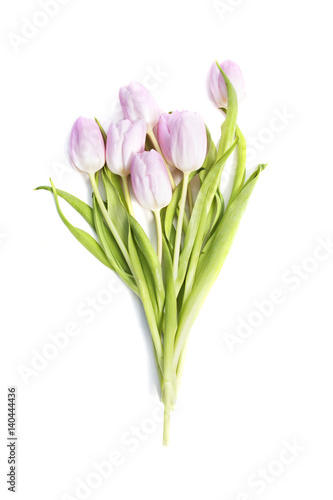 Fototapeta Naklejka Na Ścianę i Meble -  Pink tulips bouquet isolated on white background
