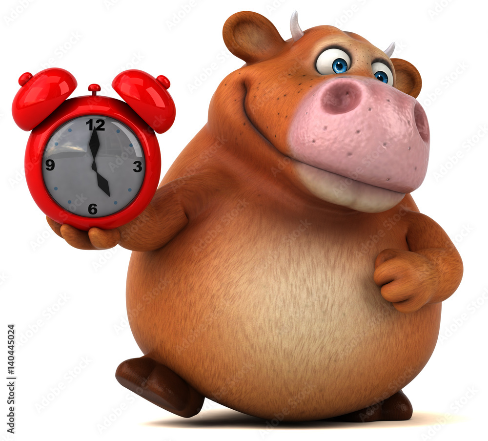 Naklejka premium Fun cow - 3D Illustration