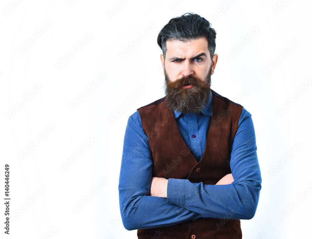 bearded man with serious face bearded man with serious face
