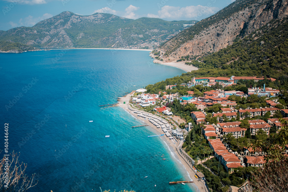 Amazing beach, top view, Turkey, Oludeniz.