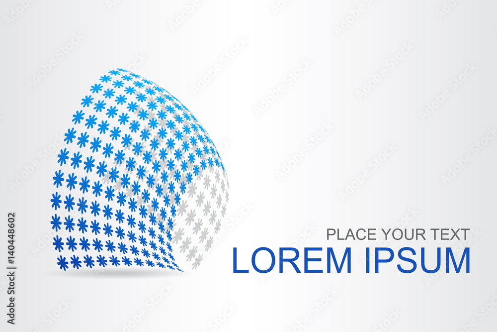 Logo stylized spherical surface with abstract shapes Logo stylized spherical surface with abstract shapes