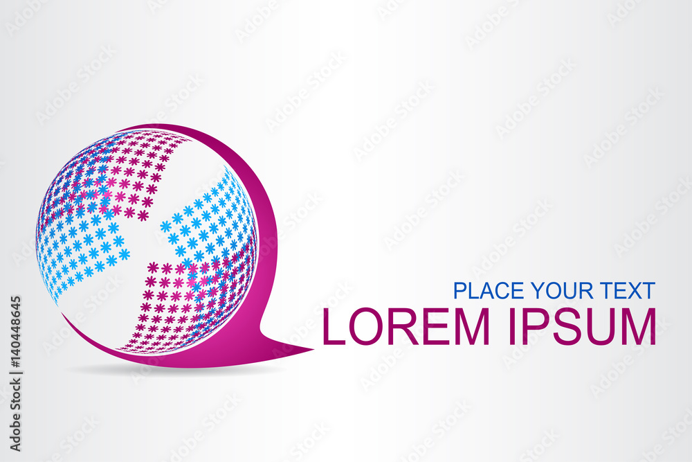 Logo stylized spherical surface with abstract shapes Logo stylized spherical surface with abstract shapes